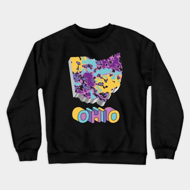 Ohio State Map Abstract Art Crewneck Sweatshirt by Designoholic